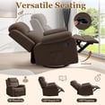 thumbnail image 3 of YSICK Manual Swivel Rocker Recliner Chair with Massage Linen for Living Room,Brown, 3 of 6