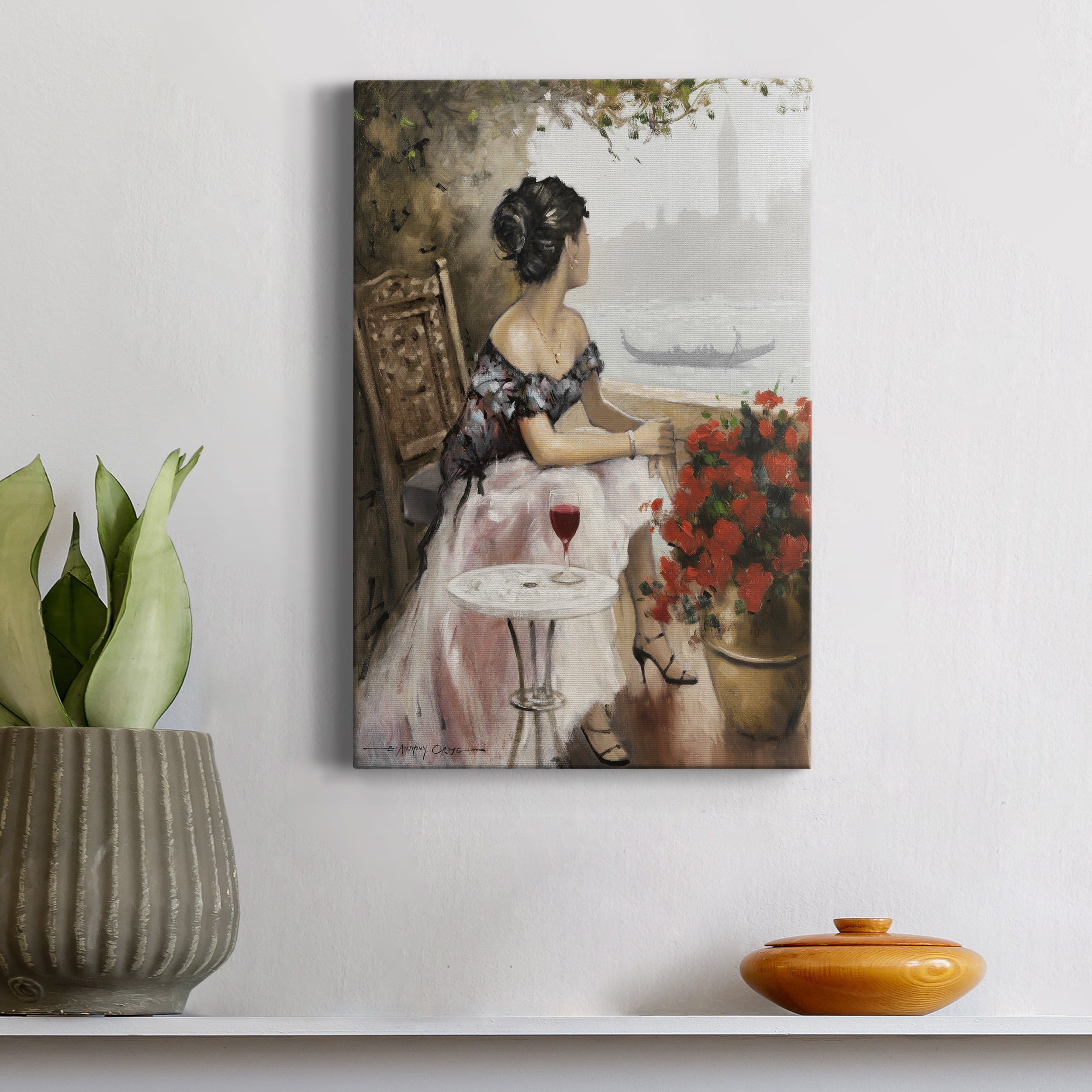 Afternoon On The Canal Premium Gallery Wrapped Canvas - Ready to Hang - 24 x 36