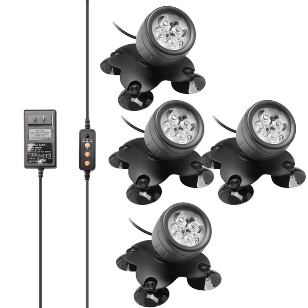 PRAETER 4LED Underwater Light Spotlight Pond Lights Flood Lights
