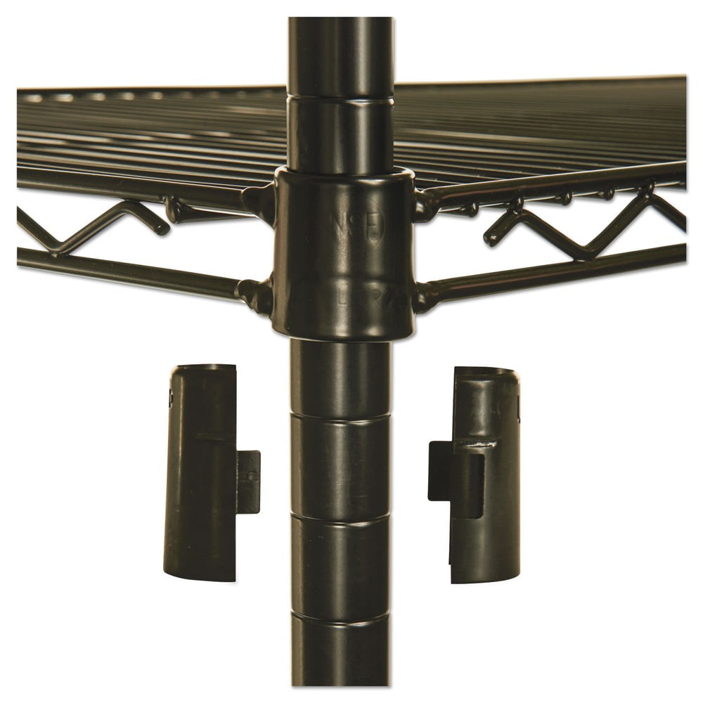 Alera Complete Wire Shelving Unit with Casters, Four-Shelf, 48" x 18" x 72", Black