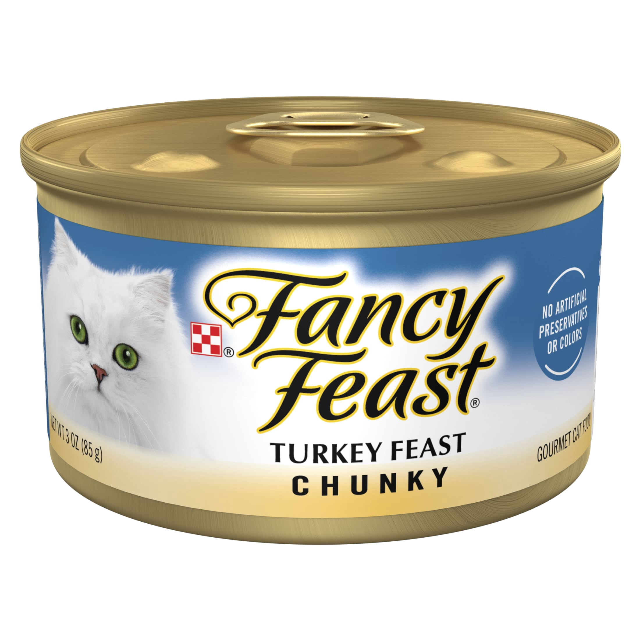 (2 pack) Purina Fancy Feast Chunky Kitten Food, Wet Cat Food, Turkey Feast, 3 oz Cans, 24 Pack