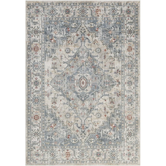 Mark&Day Area Rugs, 9x12 Tricht Traditional Medium Gray Area Rug, Grey Black White Carpet for Living Room, Bedroom or Kitchen (9' x 12')