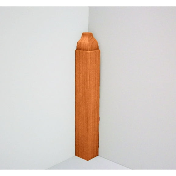 Hardwood Baseboard Inside Corner Block 7/8" Square x 6-1/2" Tall EWBB61, Red Oak