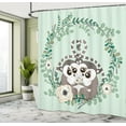 thumbnail image 5 of Ambesonne Lemur Shower Curtain, Exotic Wild Monkey Botanical, 69"Wx75"L, Pale Green Umber, 5 of 5