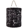 thumbnail image 1 of Urban Trends Collection 55000 Wood Cylindrical Lantern with Rope Handle, Black - Large, 1 of 3