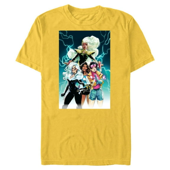 Marvel Women Storm Jubilee Wasp America Chavez & Black Cat - Short Sleeve Blended T-Shirt for Adults - Customized-Yellow