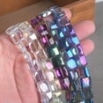 thumbnail image 4 of U8MO 10pcs Glossy Square 12mm Colorful Crystal Glass Loose Beads For Jewelry Making-Yellow, 4 of 4