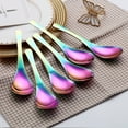 thumbnail image 4 of ReaNea Rainbow Soup Spoons 6 Pieces, Stainless Steel Asian Soup Spoon Set, 4 of 9