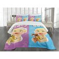 thumbnail image 3 of Ambesonne Colorful Quilted Bedspread Set 3 Pcs, Modern Characters Artwork, King Size, Multicolor, 3 of 5
