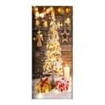 thumbnail image 2 of SDJMa Merry Christmas Door Cover, Snowman Christmas Tree Door Cover, Xmas Winter Holiday Background Fireplace Front Door Decorations, 6.6 x 3 Feet, 2 of 9