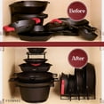 thumbnail image 4 of qufarich Heavy Duty Pan Organizer  Extra Large 5 Tier Rack - Holds Cast Iron Skillets  Dutch Oven  Griddles - Durable Steel Construction - Space Saving Kitchen Storage - No Assembly Requi, 4 of 6