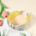thumbnail image 6 of 1 Pc Fashion Floral Knotted Headwrap for Women for Girls 5.91"x2.56" Yellow, 6 of 6