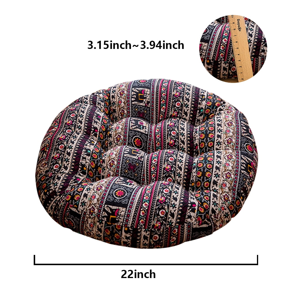 Boho Square Floor Seat Pillows Cushions 22 x 22, Soft Cotton Linen  Bohemian Yoga Mandala Meditation Pouf Tatami Floor Pillow Cushion for  Living Room