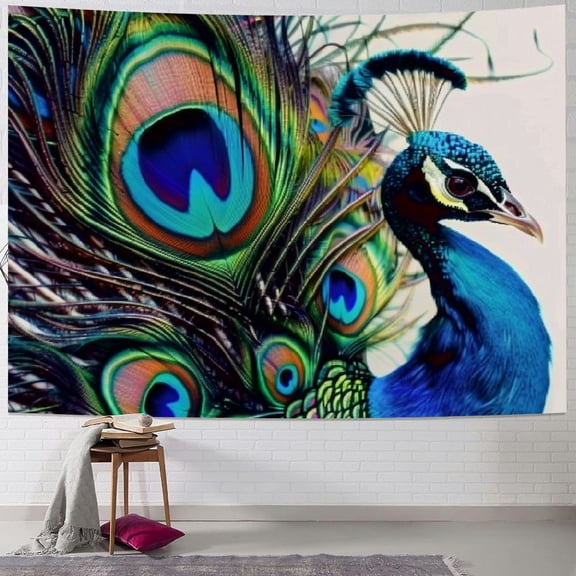 Autua Peacock Feathers Tapestry Wall Hanging Unique Style Graphic Tapestries Home Wall Decor Art for Living Room Bedroom Apartment Farmhouse Dorm 40x30inch