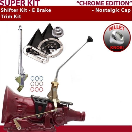 American Shifter TH400 Shifter Kit Chrome 12 in. E Brake Trim Kit for F117E
