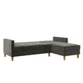 DHP Celine Futon Reversible Sectional with Storage in Dark Gray Velvet