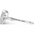 thumbnail image 3 of Sterling Silver Rhodium Plated Diamond Double Heart Ring (Size 7) Made In India qr5607-7, 3 of 5