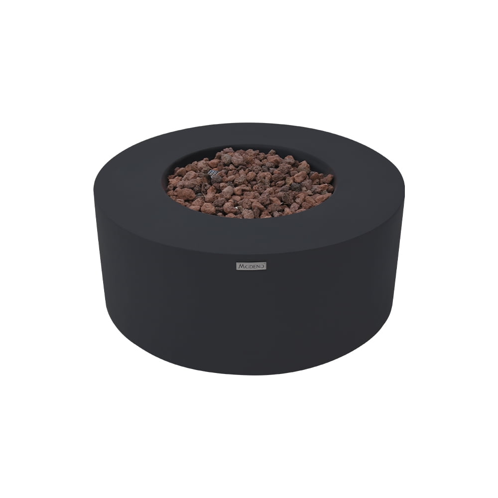 Modeno Venice Gas Fire Pit for Outside Outdoor Fire Pit Table Smokeless Fire Pit Concrete Round Fire Bowl Patio Heater Fireplace 50000 BTUs - Grey, 34 x 34 Inches
