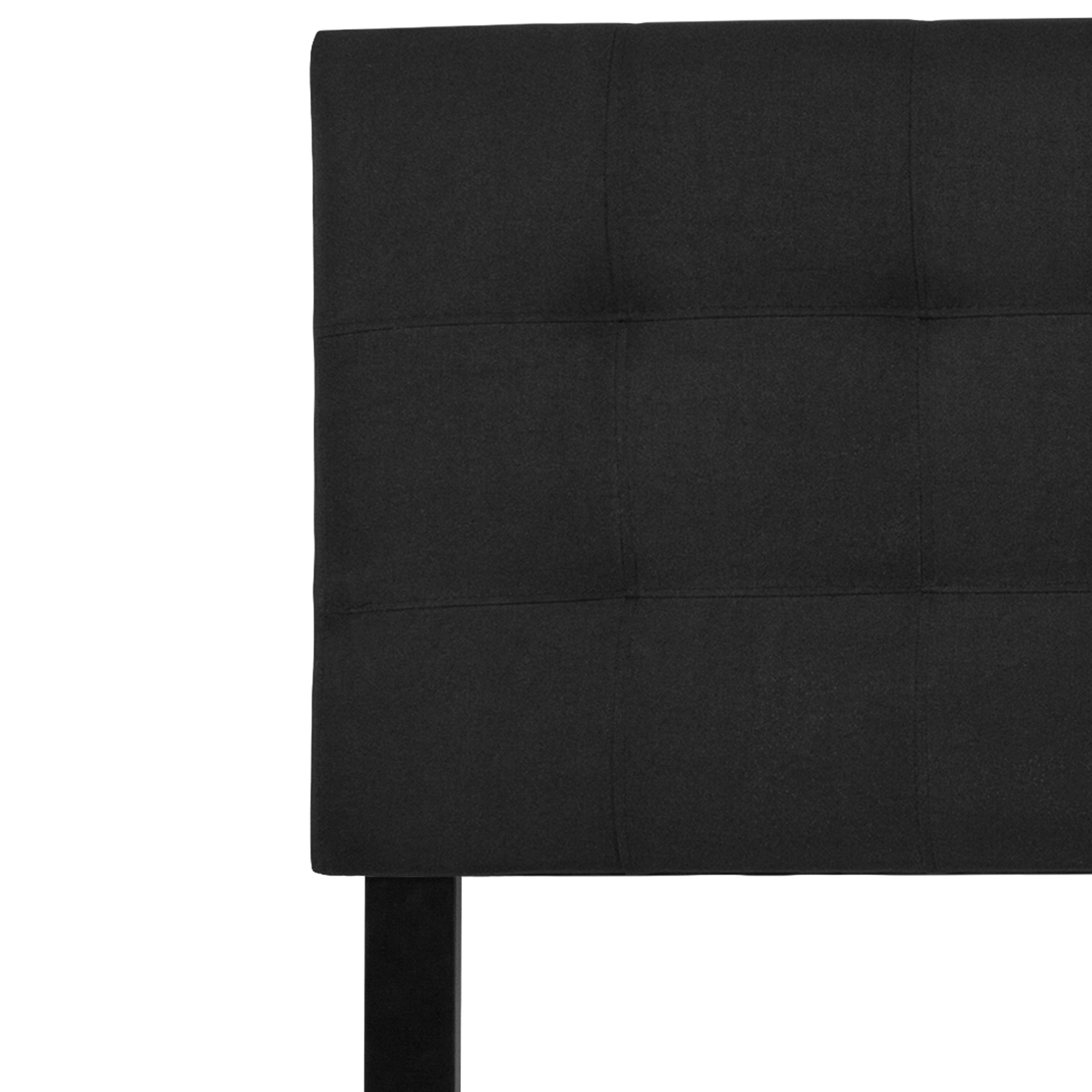 Emma + Oliver Quilted Tufted Upholstered King Size Headboard in Black Fabric