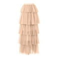 thumbnail image 5 of Riforla Women Tutu Maxi Skirt A Line Elastic Waist Layered Long Skirt Rave Party Puplum Skirt Mesh Skirt Womens Skirts Rose Gold XL, 5 of 5