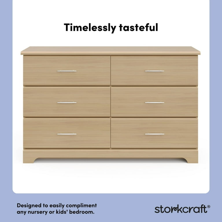 Storkcraft Brookside 6 Drawer Nursery Double Dresser, Driftwood