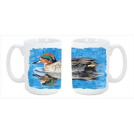 

Teal Duck Dishwasher Safe Microwavable Ceramic Coffee Mug 15 oz.