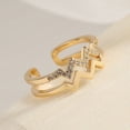 thumbnail image 2 of Anillo de Doble Onda YONGSHENG Ajustable de Plata Minimalista, 2 of 4