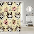 thumbnail image 2 of Manfei Chic Leopard Print Bowknot Shower Curtain 72Wx72L,Halloween Skull Bathroom Curtain, 2 of 5