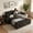 Black, variant on BSHTI 65" 3-in-1 BSHTI 65" Velvet Convertible Sleeper Couch with 5-Position Adjustable Backrest, USB Port, Storage Armrests for Living Room, Apartment, Office (Light Gray)