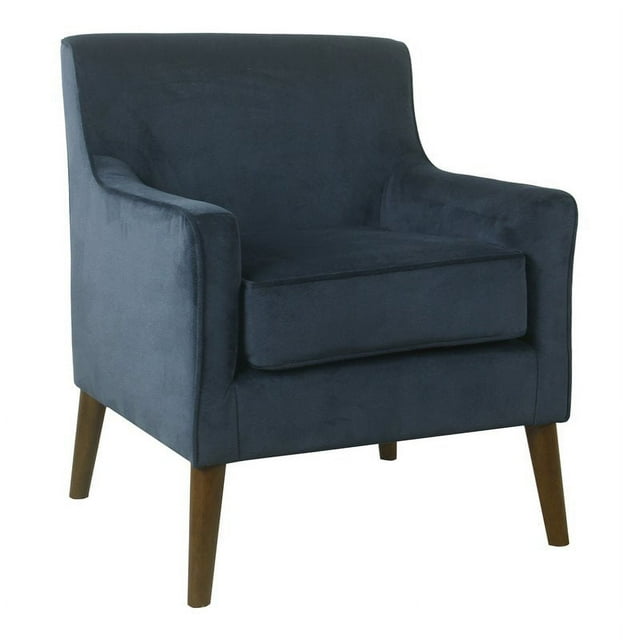 HomePop Chaise d'Appoint Moderne en Bois et Velours Bleu
