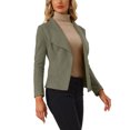 thumbnail image 4 of INSPIRE CHIC Women's Faux Suede Drape Blazer Collar Long Sleeves Open Front Jacket S Olive Green, 4 of 6