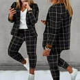 thumbnail image 4 of Turilly Women's Clothes Sets for Comfort Women's Casual Printed Suit Long Sleeve Blazer Tops and Drawstring Long Pants Two-piece Set Suit, 4 of 7