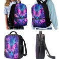 thumbnail image 3 of Yuyamidu Purple Butterfly Kids Backpack Set with Lunch Bag Pencil Case and Water Bottle Carrier 4 Piece School Backpack for Elementary Middle School and Travel, 3 of 7