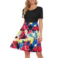 thumbnail image 2 of Vestido AUSELILY de verano para mujer, manga corta, largo hasta la rodilla, 2 of 6