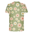 thumbnail image 4 of Lilgiuy Unisex Floral Tops Tees Summer Loose Casual Short Sleeve Round Neck Pullover Training Basketball T Shirts for Men Women Green(M-5Xl), 4 of 5