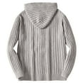 thumbnail image 7 of ZACPNCV Hooded Cardigfor Men Button Down Cable Knit Casual Long Sleeve Sweaters Fall Outerwear, 7 of 7