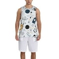 thumbnail image 4 of Easygdp Cartoon Planets Men's Mesh Basketball Jersey Quick Drying Sleeveless Shirts Fitted Muscle Tank Tops Sport Round Neck T-Shirt - Small, 4 of 9