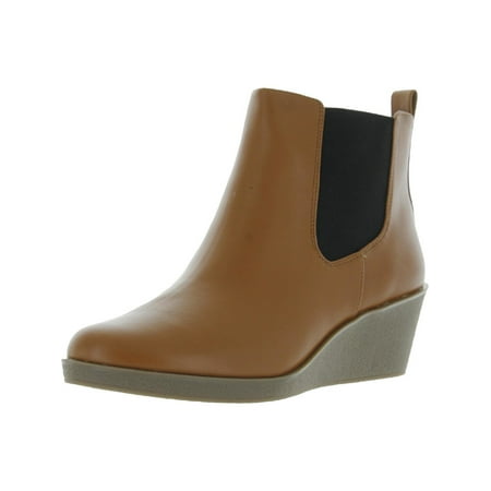 

AEROSOLES Womens Beige Goring Pull Tab Comfort Brandi Round Toe Wedge Zip-Up Booties 8 M
