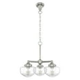 thumbnail image 2 of Hunter - Saddle Creek 3-light Brushed Nickel, Medium Size Chandelier, Dimmable, Schoolhouse Style, Candle Shaped, for Bedrooms, Dining, Living Rooms - 19356, 2 of 7