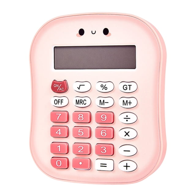 Standard Calculator 12 Digit With Large Display Round Button Candy Color Calculator Portable For Office Home School