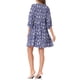 thumbnail image 3 of INSPIRE CHIC Vestido Mini Flare Casual de Manga 3/4 con Cuello en V Floral para Mujeres XL Azul, 3 of 6