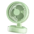 thumbnail image 3 of Ventilador de escritorio con recarga USB, circulación de aire, silencioso, portátil, para dormitorio de estudiantes, hogar, color verde, cabezal móvil., 3 of 14