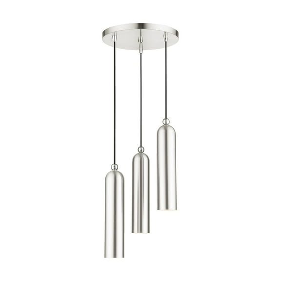 Livex Lighting  3 Light Brushed Nickel Pendant, 46753-91 - 13" Dia x 16.5" - 85" Adj. H