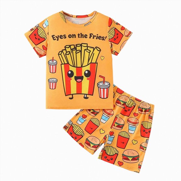 Boys' Shorts Set Summer Outfits 6-12 Months 12-24 Months 2t 3t 4t 5t 6t 7t Children Texture Short Sleeve T Shirts And Shorts Sets,Casual(Orange,6-9 Months)
