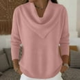 thumbnail image 2 of Women’s Long Sleeve Cowl Neck Pullover Sweater Knitwear Loose Fit Soft Lightweight Top for Fall Winter Spring, 2 of 6