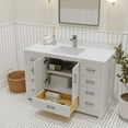 thumbnail image 5 of Ayna Decors Maya 48 in White Bathroom Vanity | 2 Soft Closing Doors | 7 Full Extention Soft Close Drawers | Brushed Nickel Hardware | AVM48WH0002, 5 of 10