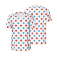 thumbnail image 6 of Rocae Red Blue Polka Dots for Breathable Men's Baseball T-Shirt Fashionable Casual Baseball Jersey, Moisture-wicking Sportswear Small, 6 of 9