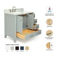 thumbnail image 3 of Ariel Cambridge 37 In. Left Offset Rectangle Single Sink Vanity With Carrara White Marble 0.75 In Countertop In Grey, 3 of 10