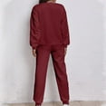thumbnail image 6 of Scyoekwg Women 2 Piece Outfits Sweatsuit Long Sleeve Sweatshirt Jogger Sweatpant Matching Outfits Two Piece Set Fashion Casual Sweatsuit Tracksuit (Wine,M), 6 of 6