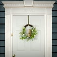 thumbnail image 3 of National Tree Company 16 inch Artificial Easter Wreath Decorated with Wooden Bunny, Blue Flower Blooms, Pastel Eggs, Berries, Indoor or Covered Outdoor Easter Decoration, 3 of 3